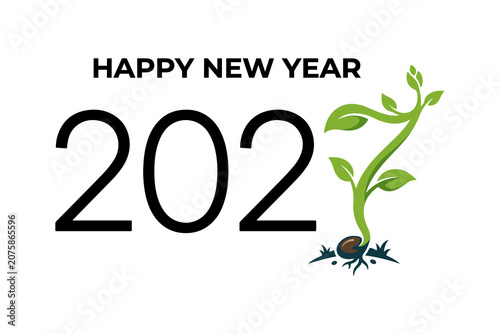 2027 Happy New Year Typography Celebration Poster Vector