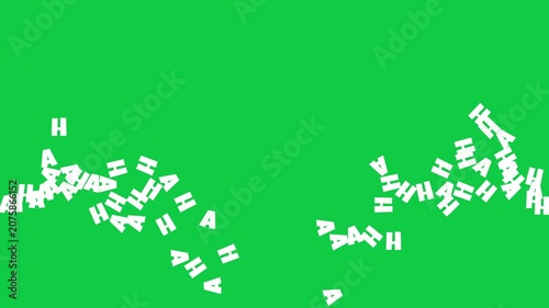 Laughter Text Animation on Green Screen Background, Seamless Loop