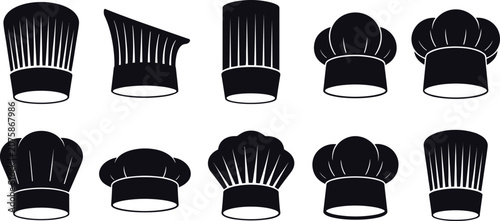 Quadro su tela Collection of Chef Hats and Toques toque blanche chef's hat
