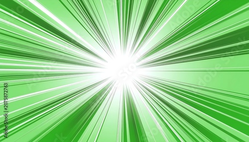 Radiant Green Light Burst on Vibrant Background.