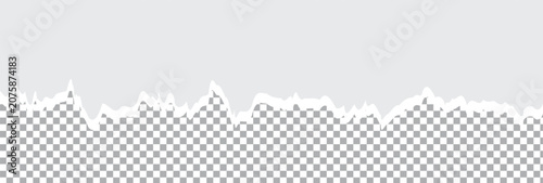 Photos White ripped paper torn edges strips isolated on white background