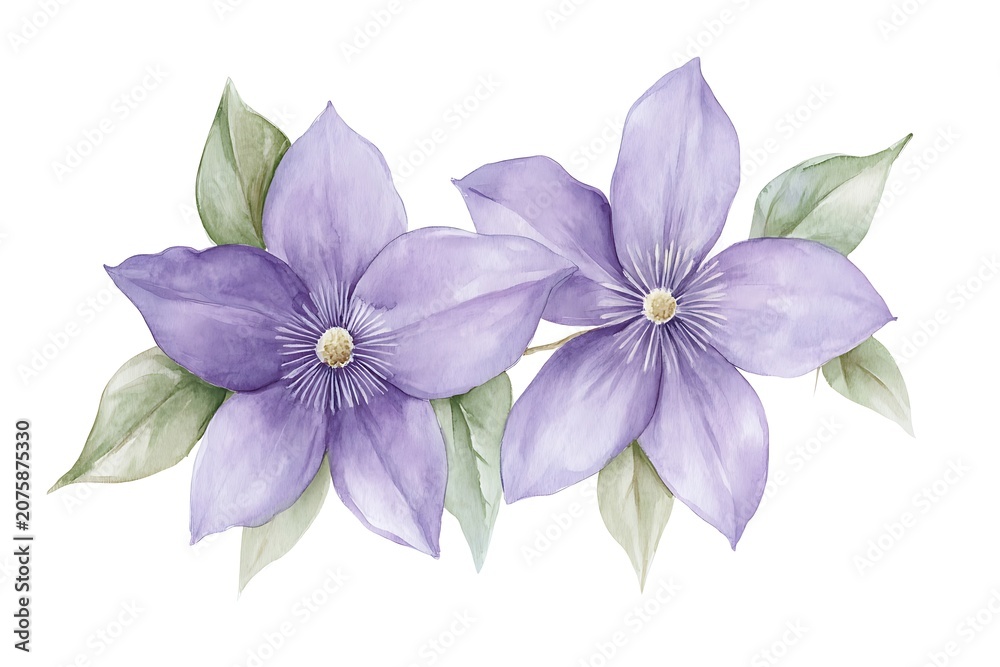Obraz premium Delicate purple clematis flowers