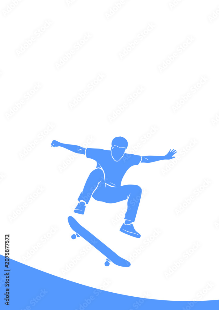 Fototapeta premium young black men skateboarder view from below. in black silhouette