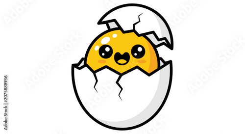 Cute Cartoon Egg Hatching Character