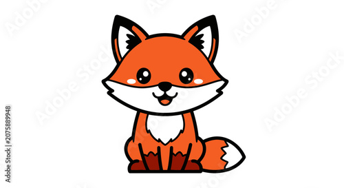 Cute Cartoon Fox Character Illustration