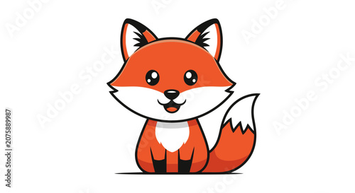 Cute Cartoon Fox Character Illustration