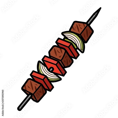 Colorful striped ribbon with metallic pin and clasp.