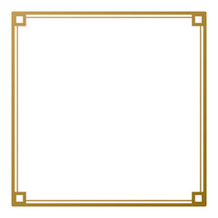 Elegant gold square border frame with corner squares photo frame
