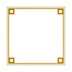 Simple gold square border frame with corner accents photo frame