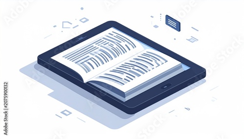 Ebook reading on a tablet device.