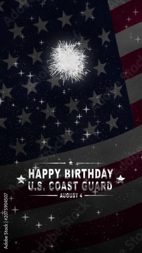 Sparkling stars american flag banner ideal for coast guard events, birthdays, or anniversaries in august. Festive united states celebration.