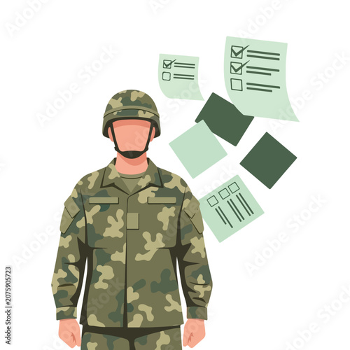 Foto Soldier in camouflage uniform