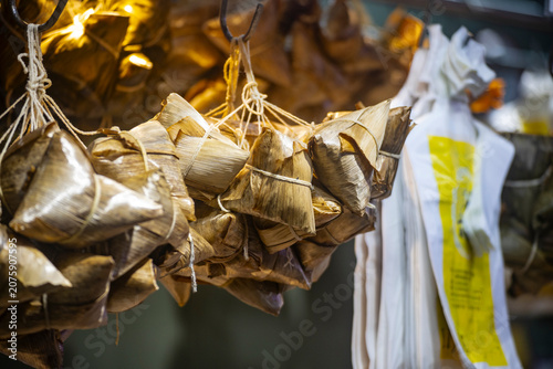 the raw, authentic texture of Traditional Sticky Rice Dumplings (Zongzi)