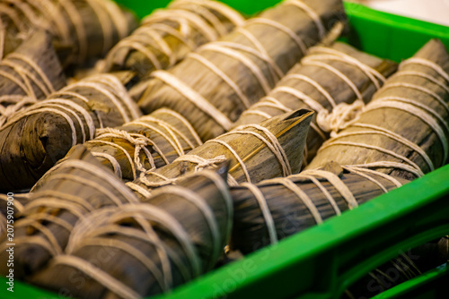 the raw, authentic texture of Traditional Sticky Rice Dumplings (Zongzi)