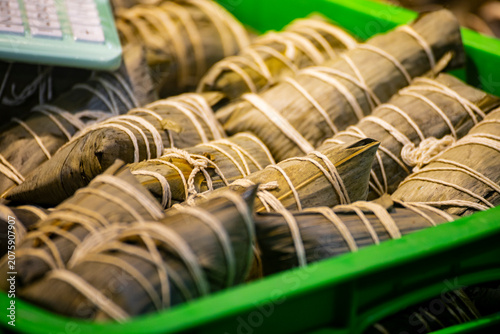 the raw, authentic texture of Traditional Sticky Rice Dumplings (Zongzi)