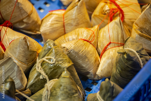 the raw, authentic texture of Traditional Sticky Rice Dumplings (Zongzi)