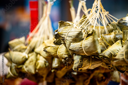 the raw, authentic texture of Traditional Sticky Rice Dumplings (Zongzi)