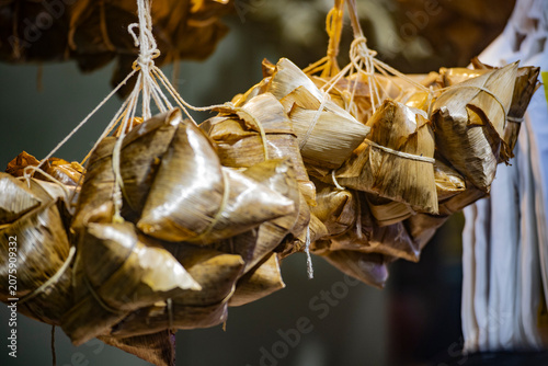 the raw, authentic texture of Traditional Sticky Rice Dumplings (Zongzi)