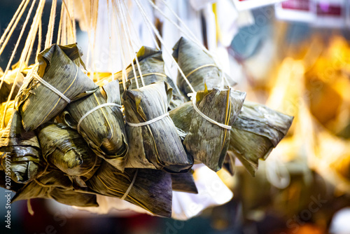 the raw, authentic texture of Traditional Sticky Rice Dumplings (Zongzi)