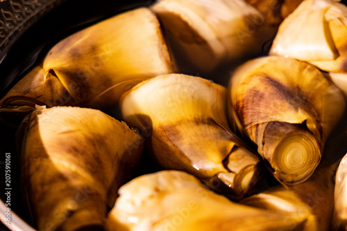 the exquisite, seasonal texture of Boiled Bamboo Shoots in Shell
