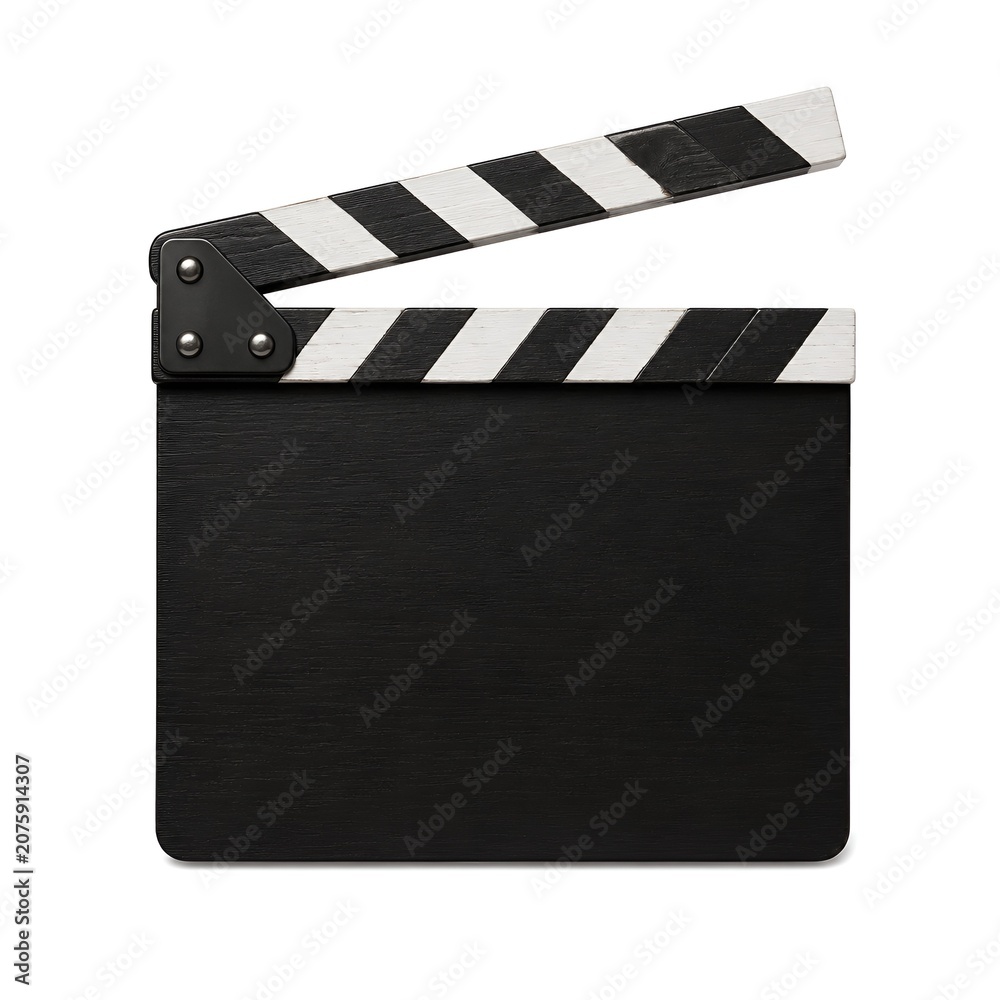 Fototapeta premium Film Clapboard Movie Cinema Icon Natural Colors Professional Flat Design Digital Illustration