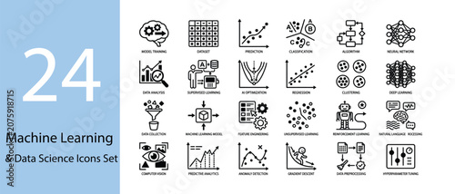 AI, Machine Learning & Data Science Icons Set