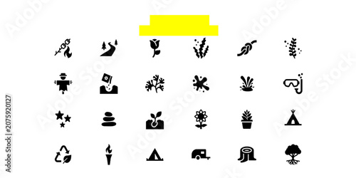 Photography Solid Black Nature Ecology and Green Living Icons