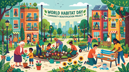 Canvastavla Community Volunteers Planting for World Habitat Day Rehabilitation