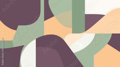 Abstract Geometric Shapes in Muted Colors.