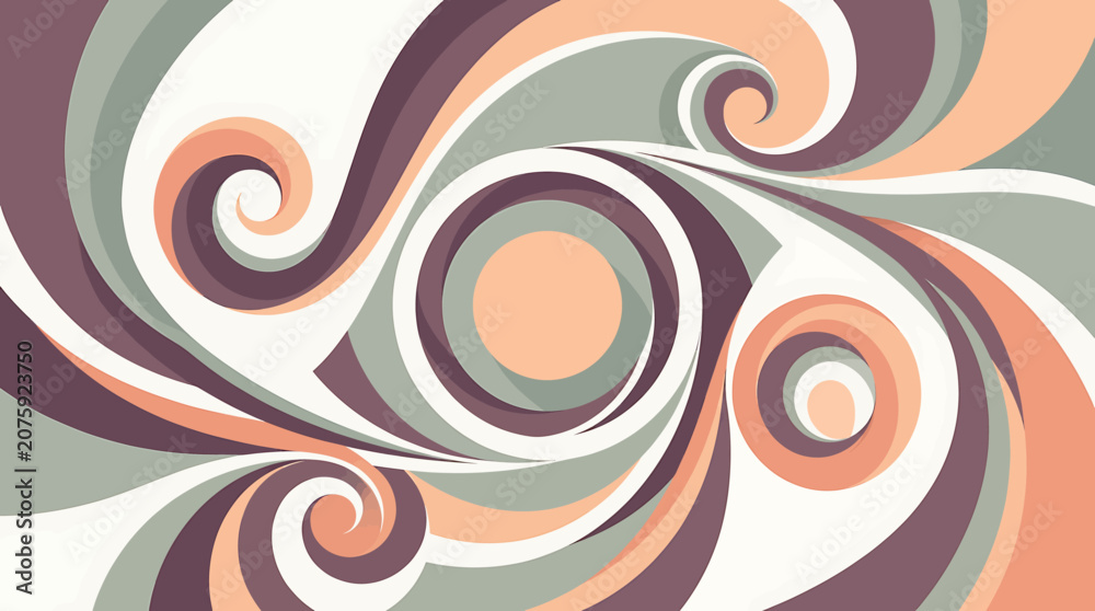 Fototapeta premium Abstract Swirl Pattern With Peach And Teal.