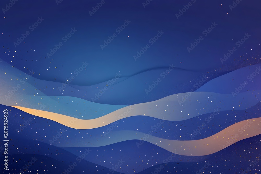 Fototapeta premium Serene night sky with wavy horizon
