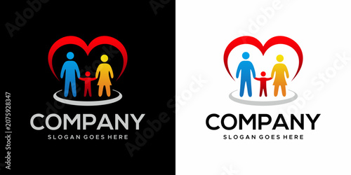 happy family vector logo parent education home