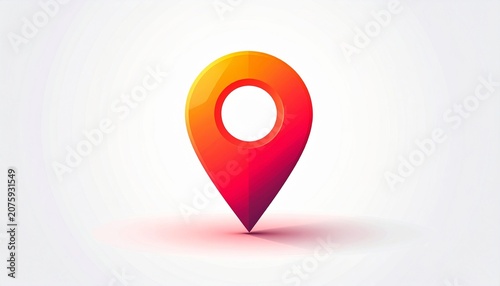 Modern GPS Navigation Point Symbol Vibrant Colors
