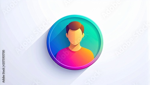 Modern User Profile Avatar Icon Colorful Gradient Minimal UI Illustration