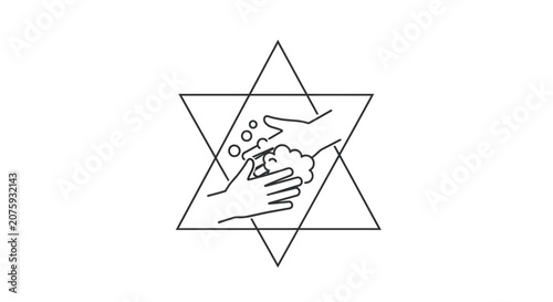 Washing Hands Hygiene Symbol, Cleanliness, Health, Star Geometric Shape