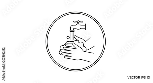 Washing Hands Icon: Cleanliness and Hygiene Symbol