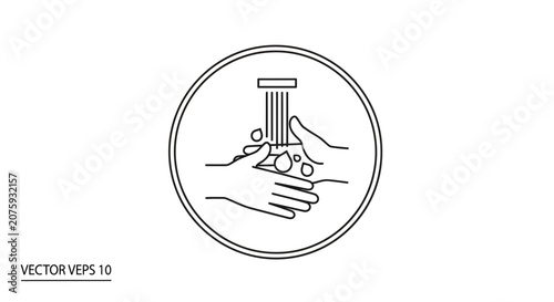 Washing Hands Icon: Cleanliness, Hygiene, and Health Protection Symbol