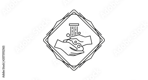 Washing Hands Icon: Cleanliness, Hygiene, and Health Protection Symbol