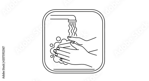 Washing Hands Icon: Cleanliness, Hygiene, and Health Protection Symbol