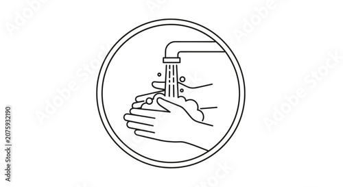 Washing Hands Icon: Cleanliness, Hygiene, and Health Protection