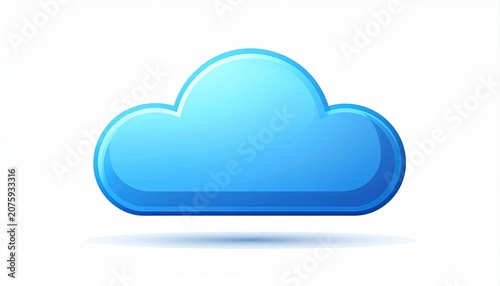 Cloud Icon Shiny Flat Vector Object Symbolizing Virtual Database