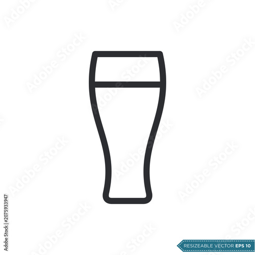 Glass of Water Icon Vector Template Illustration Design