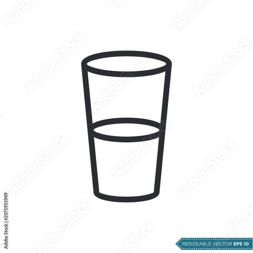 Glass of Water Icon Vector Template Illustration Design