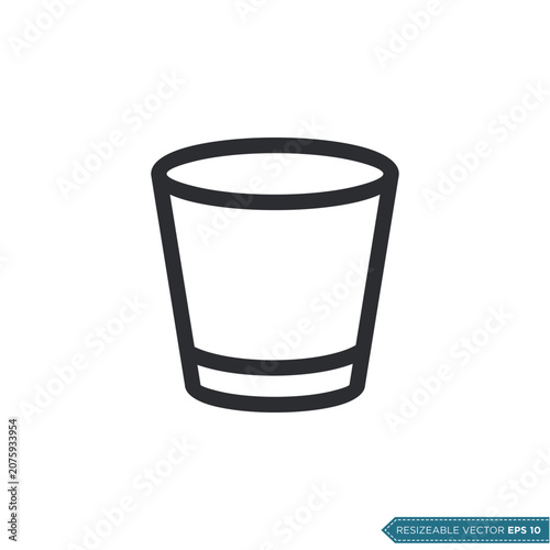 Glass of Water Icon Vector Template Illustration Design