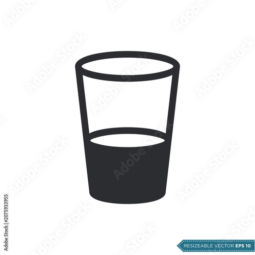 Glass of Water Icon Vector Template Illustration Design
