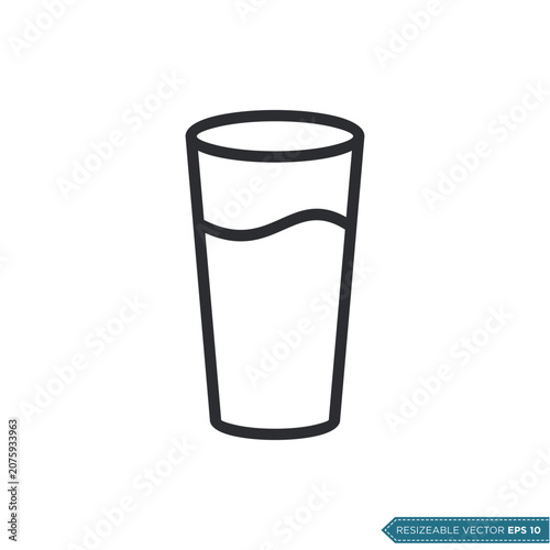 Glass of Water Icon Vector Template Illustration Design