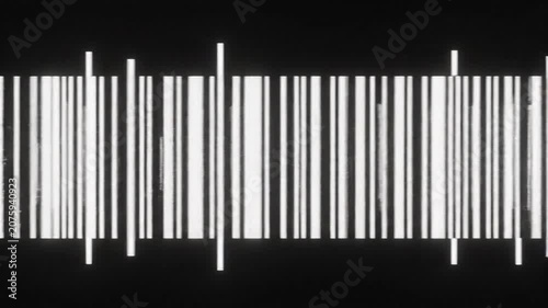 Abstract Motion Graphic of White Glowing Vertical Lines Emerging on Black Background