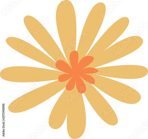 daisy flower shapes minimal flat floral 