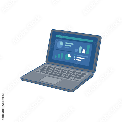 Canvas Print Laptop computer with keyboard and screen.