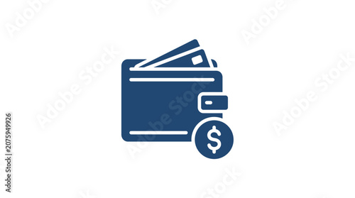 Fotografie Wallet with money and dollar coin.